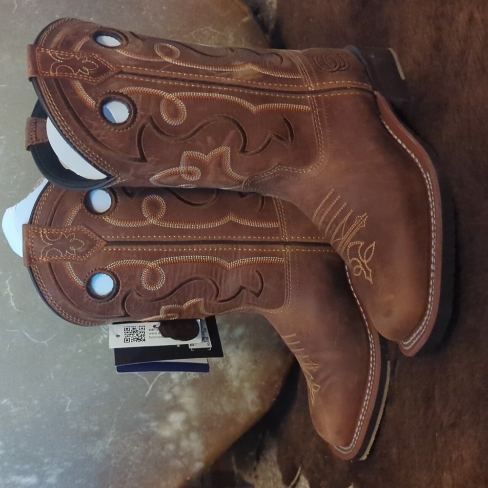 DAN POST DP6052 "Jesse" brown leather performance square toe cowgirl boot 6 NWT